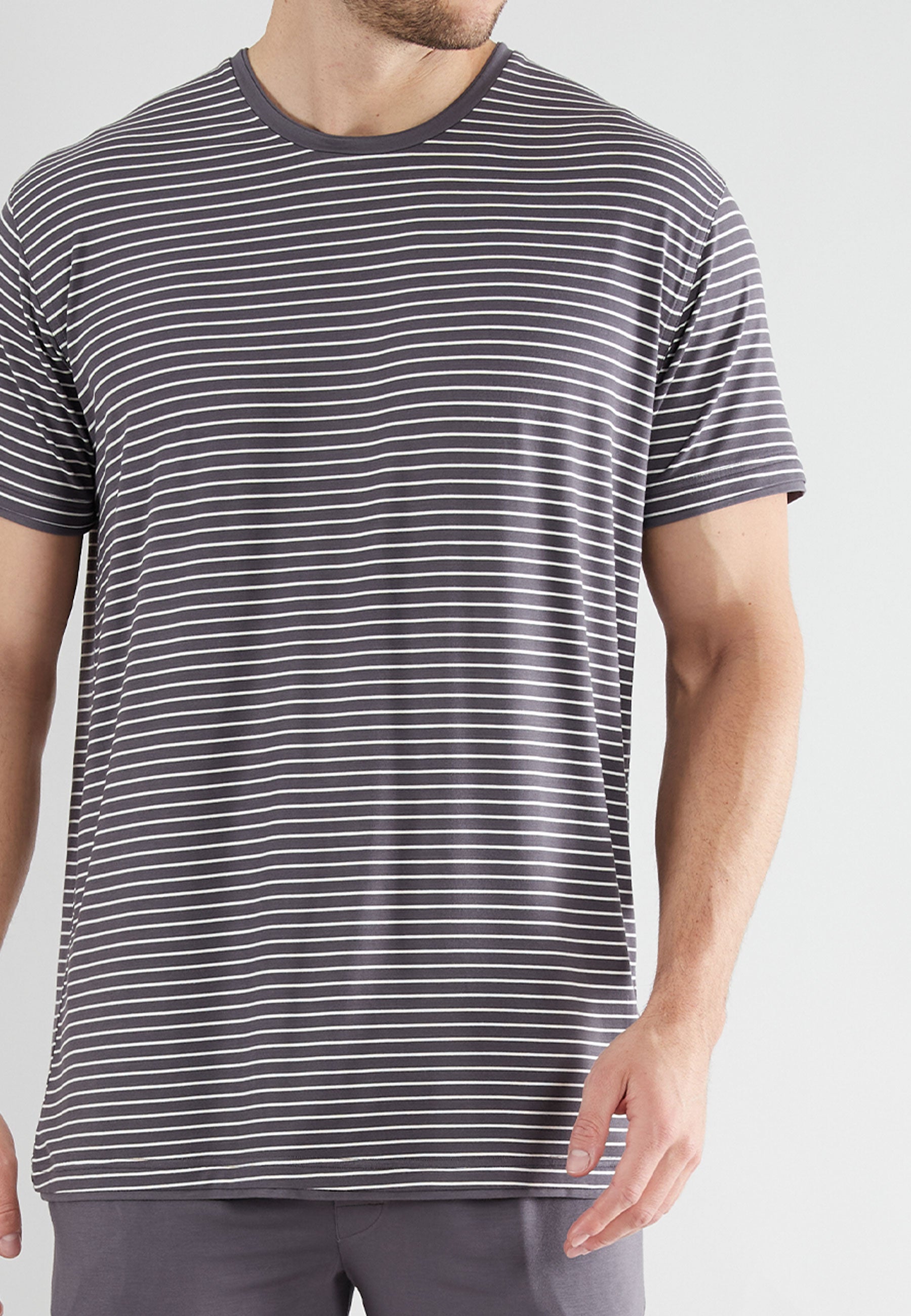 CECEBA Herren Shorty grau quergestreift
