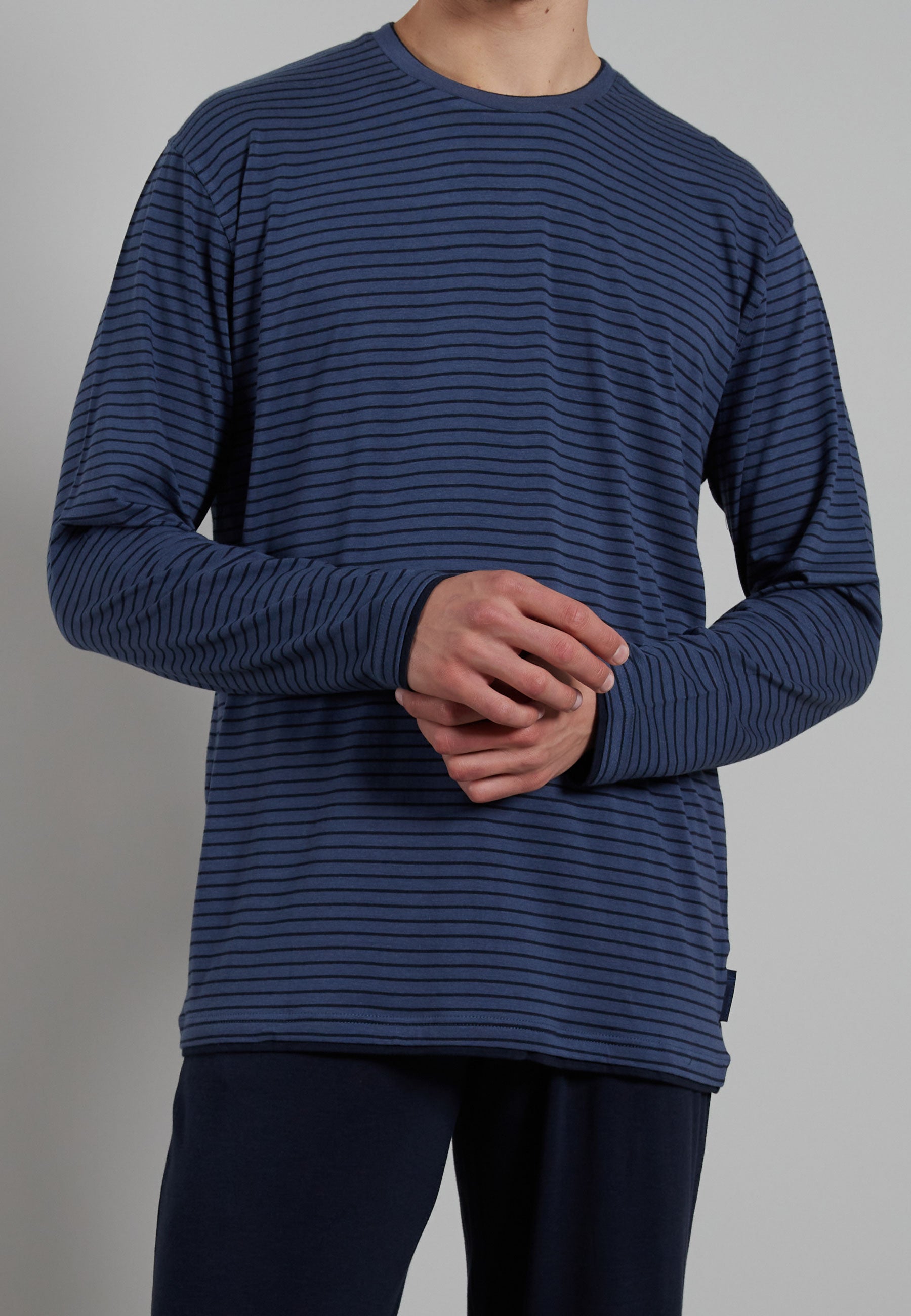 CECEBA Herren Pyjama blau längsgestreift