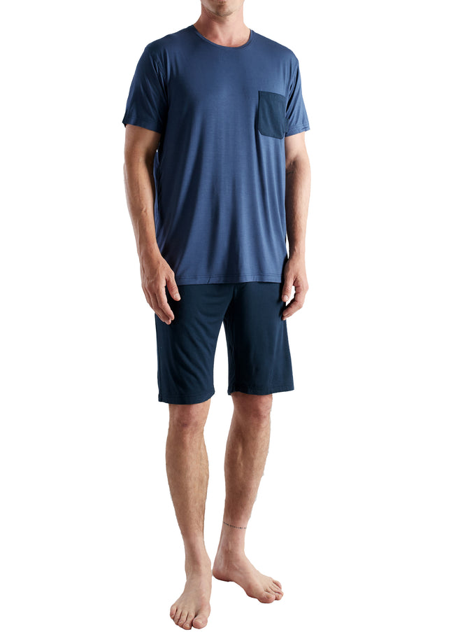 CECEBA Herren Shorty blau uni
