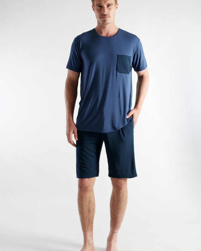 CECEBA Herren Shorty blau uni