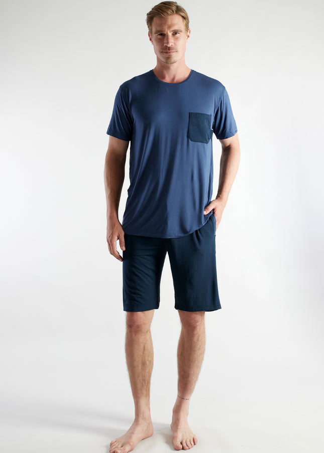 CECEBA Herren Shorty blau uni