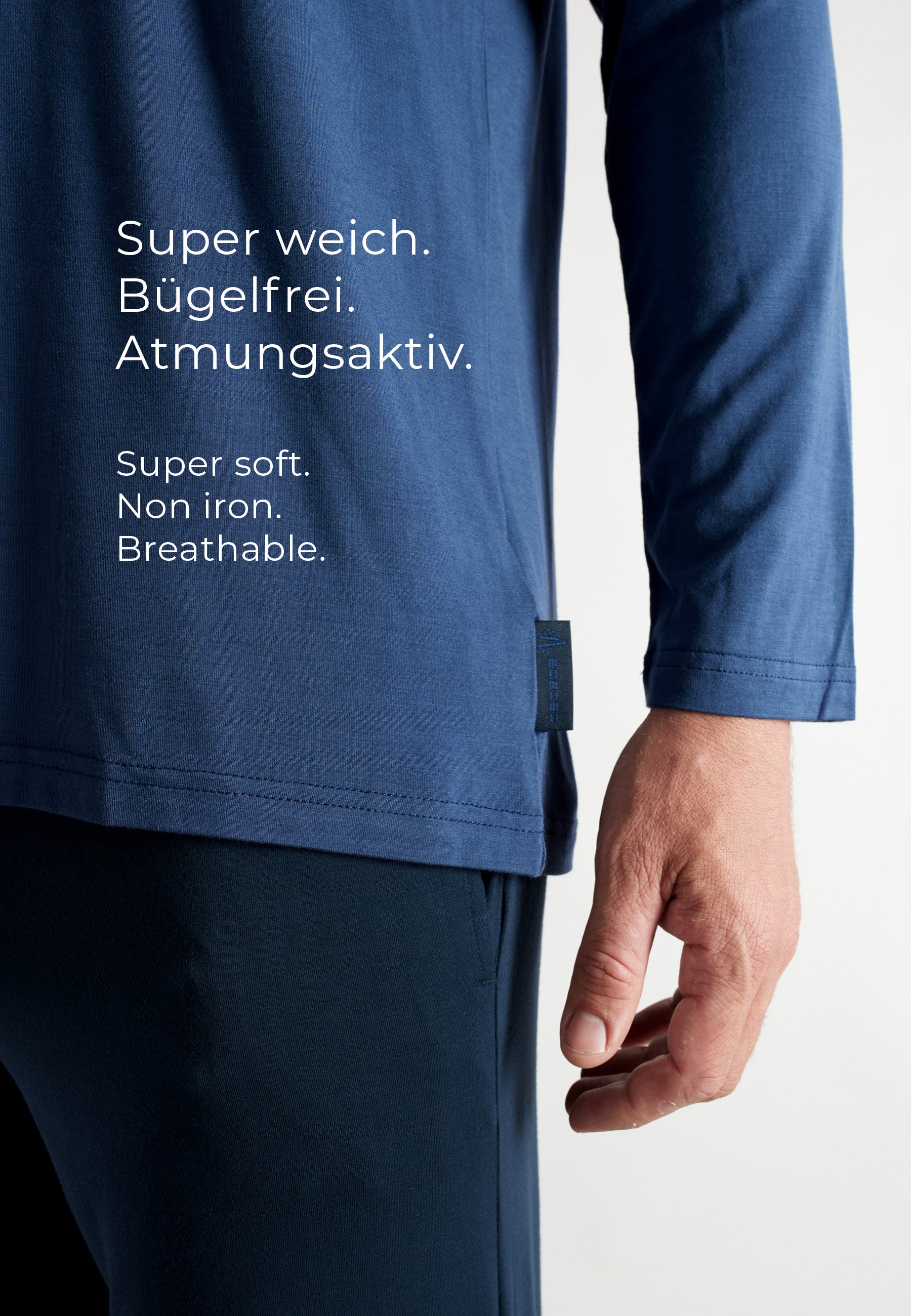 CECEBA men's pajamas blue plain