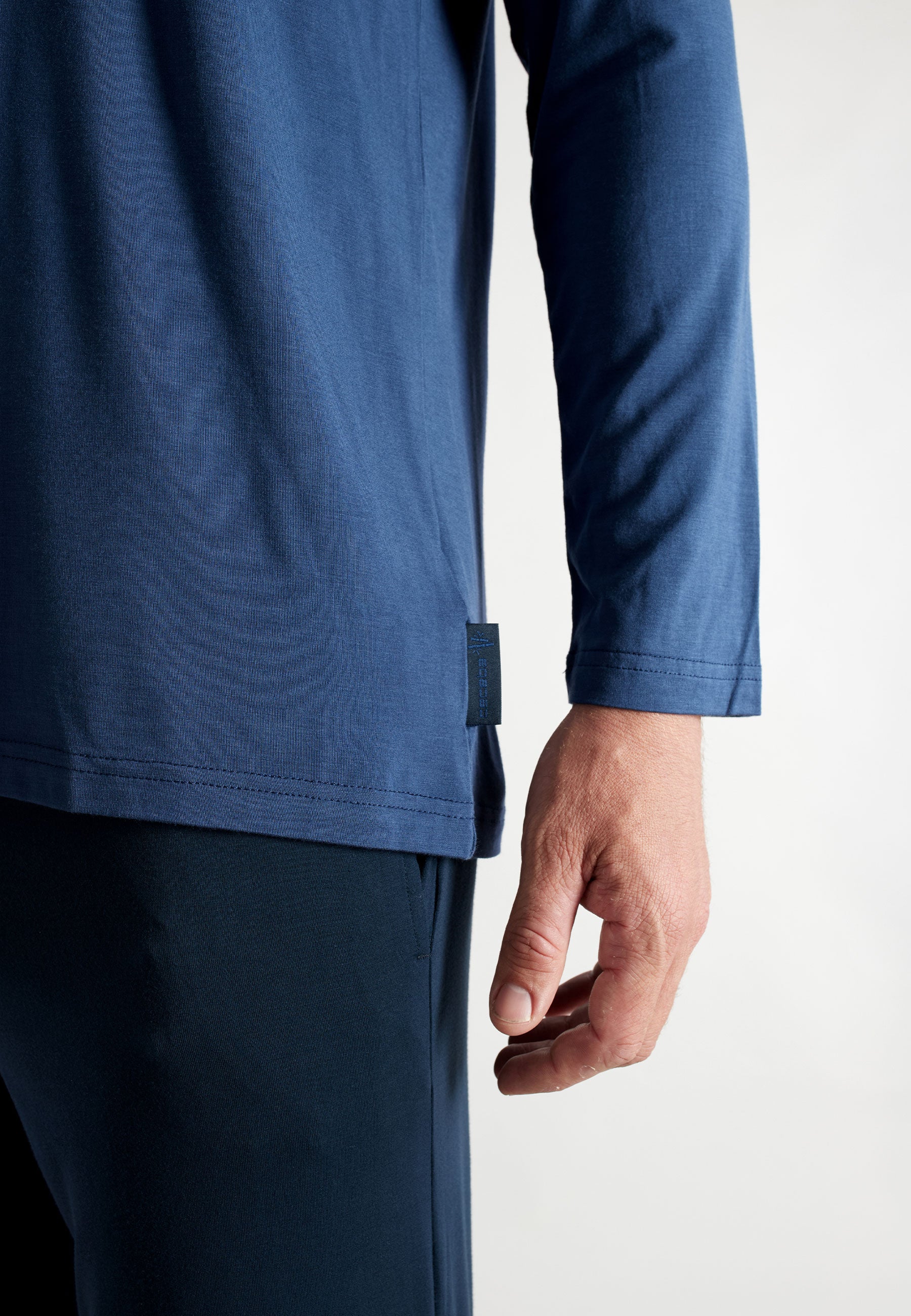 CECEBA Herren Pyjama blau uni