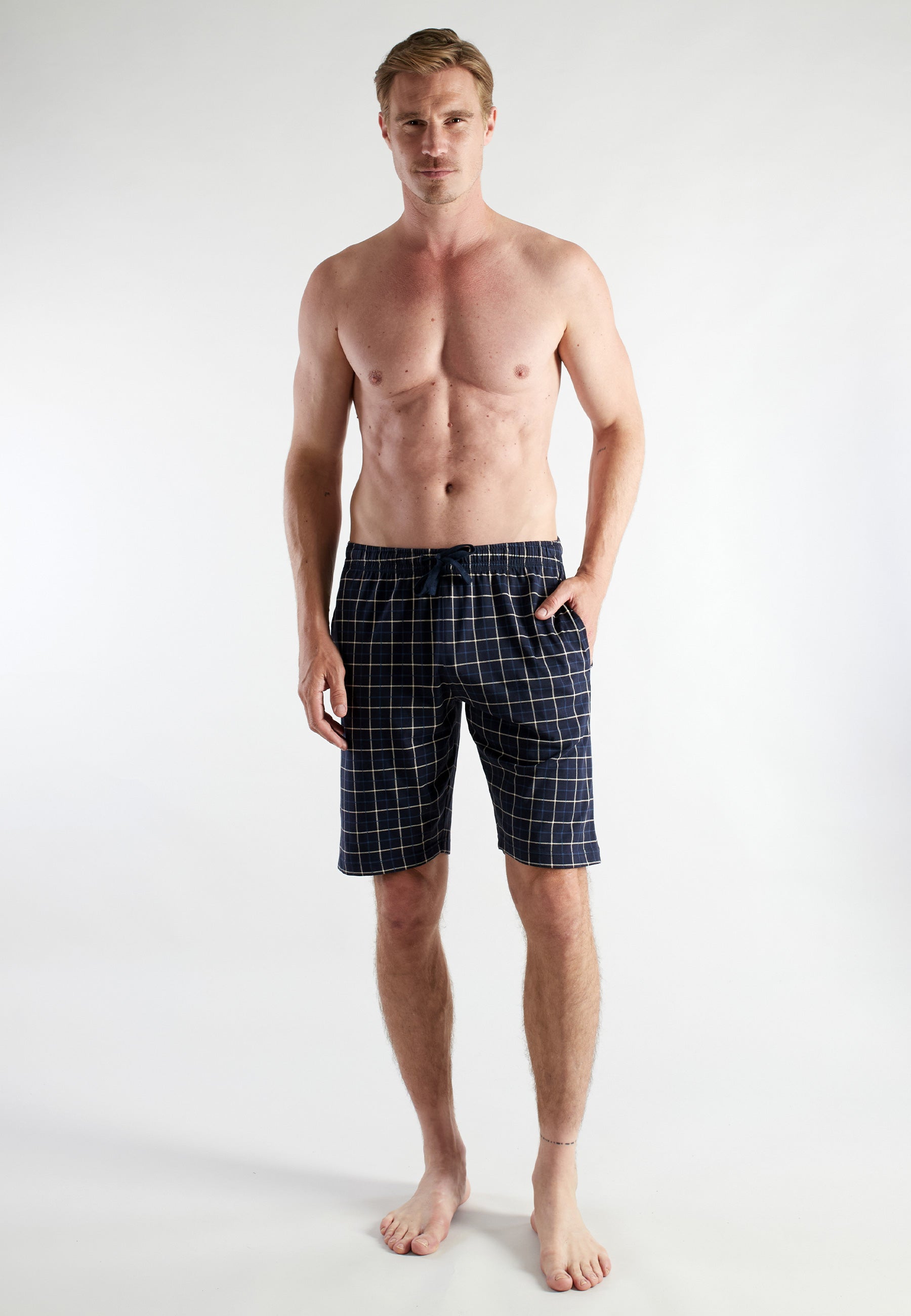 CECEBA men's Bermuda shorts blue checked