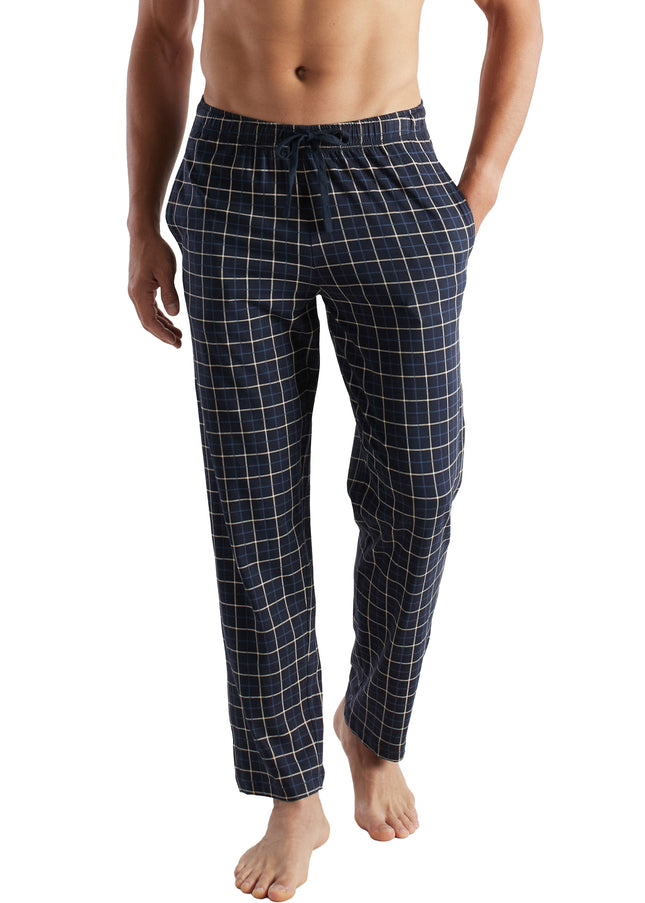 CECEBA Herren Lange-Hose blau kariert