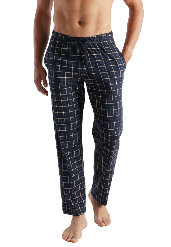 CECEBA Herren Lange-Hose blau kariert