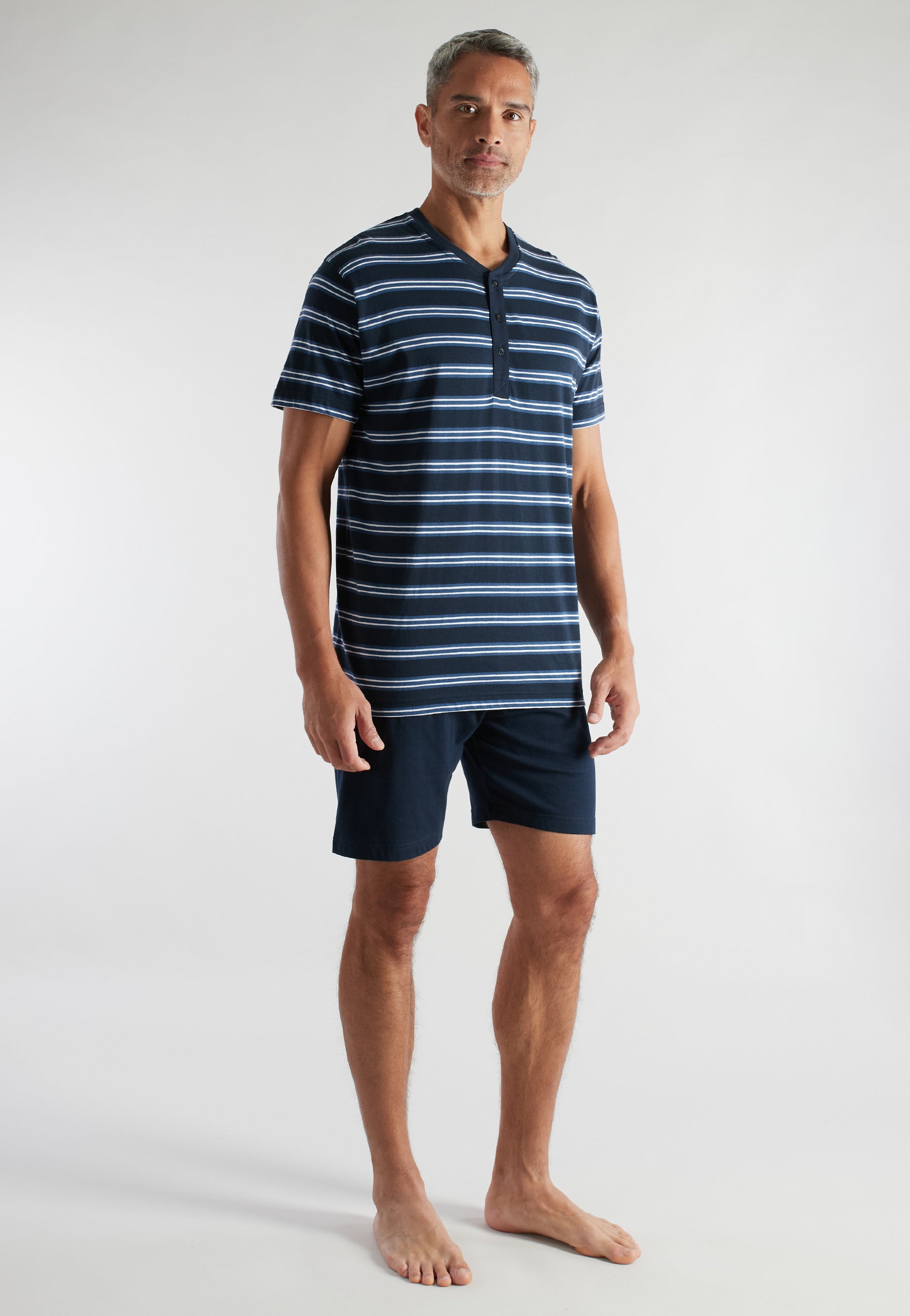 CECEBA Herren Shorty blau quergestreift