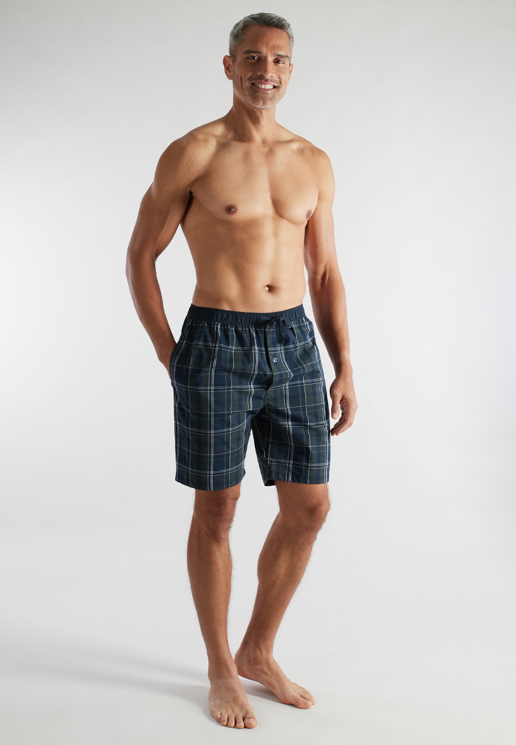 CECEBA men's Bermuda shorts blue checked