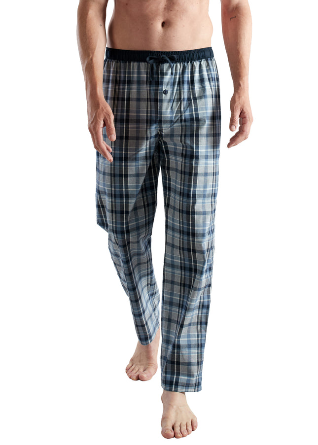 CECEBA Herren Lange-Hose blau kariert