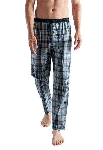 CECEBA Herren Lange-Hose blau kariert
