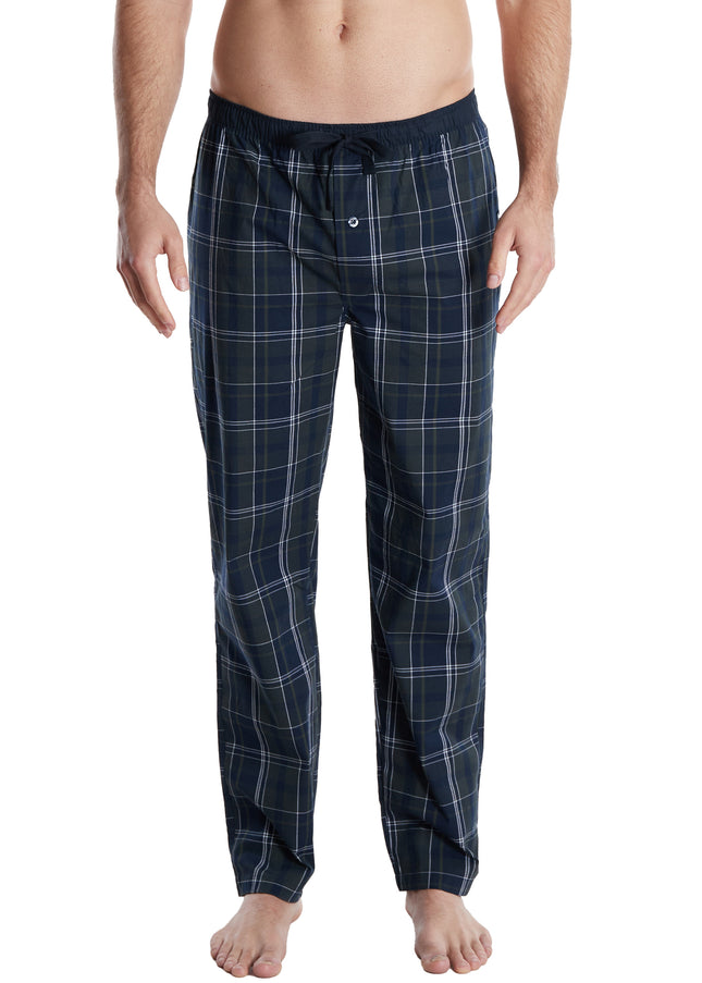 CECEBA Herren Lange-Hose blau kariert