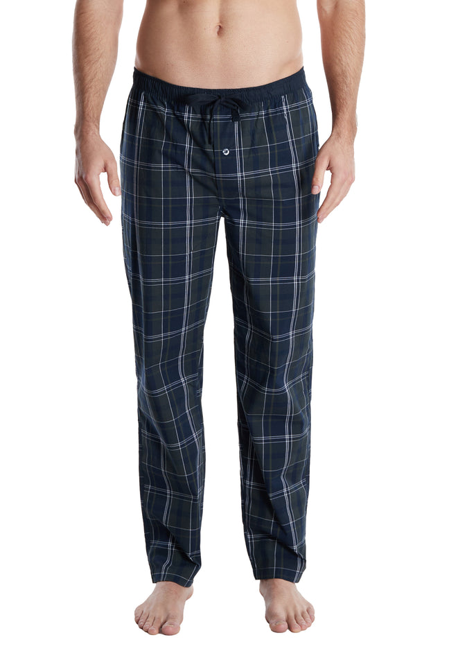 CECEBA Herren Lange-Hose blau kariert