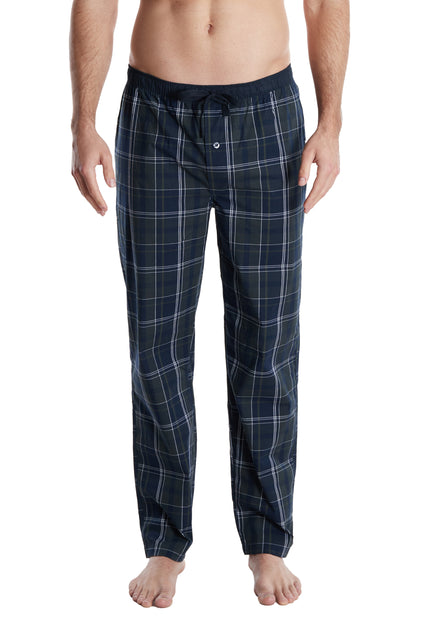 CECEBA Herren Lange-Hose blau kariert
