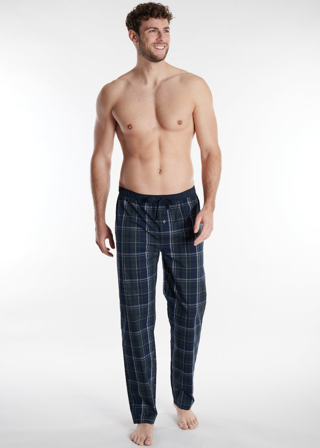 CECEBA Herren Lange-Hose blau kariert