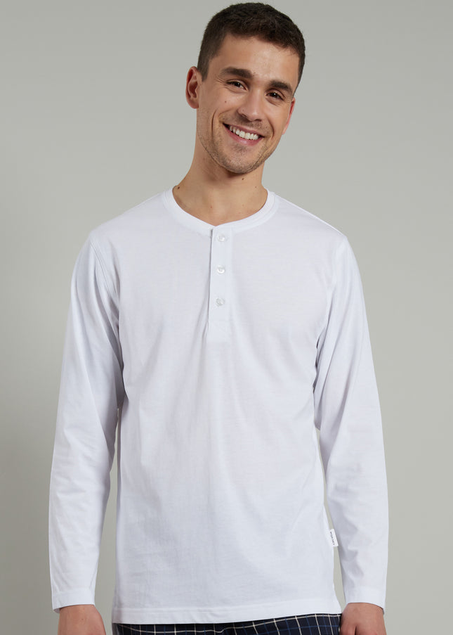 CECEBA Herren Longsleeve weiß uni