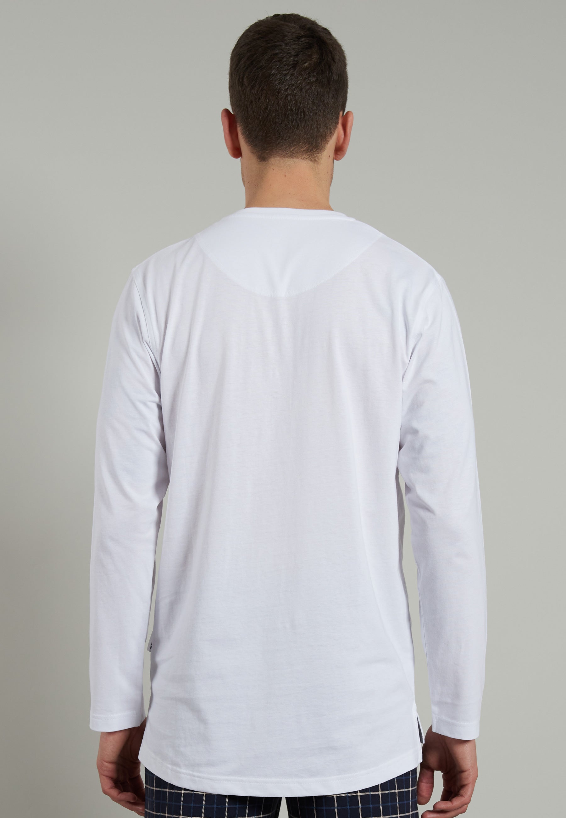 CECEBA Herren Longsleeve weiß uni