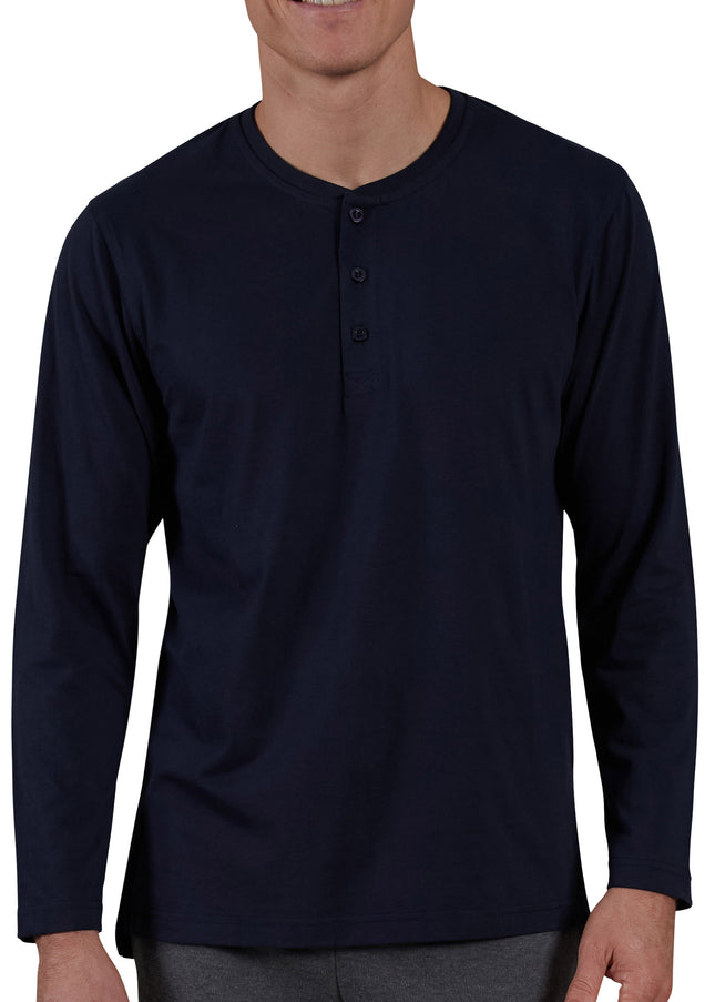 CECEBA Herren Longsleeve blau uni