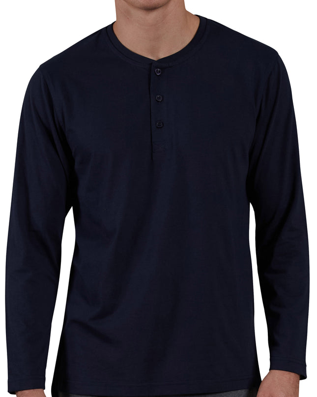CECEBA Herren Longsleeve blau uni