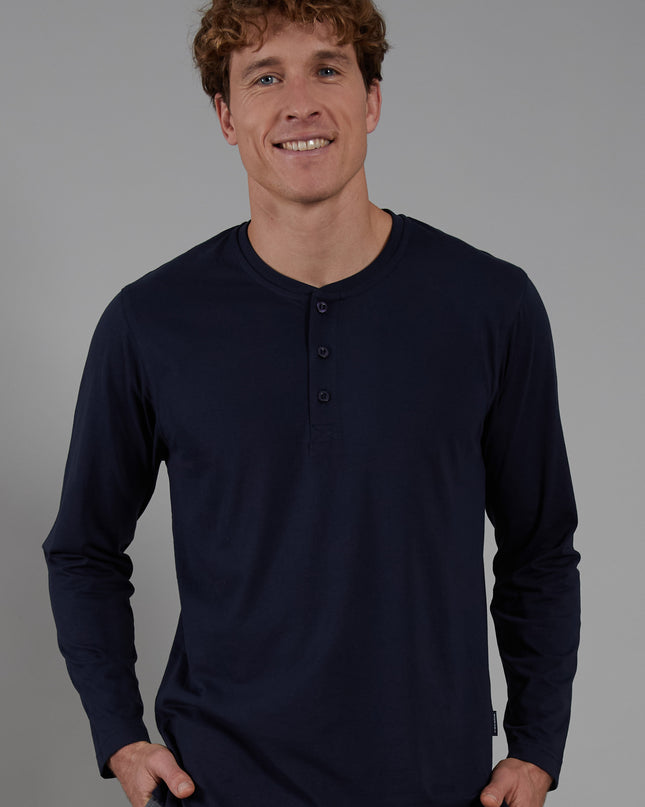 CECEBA Herren Longsleeve blau uni