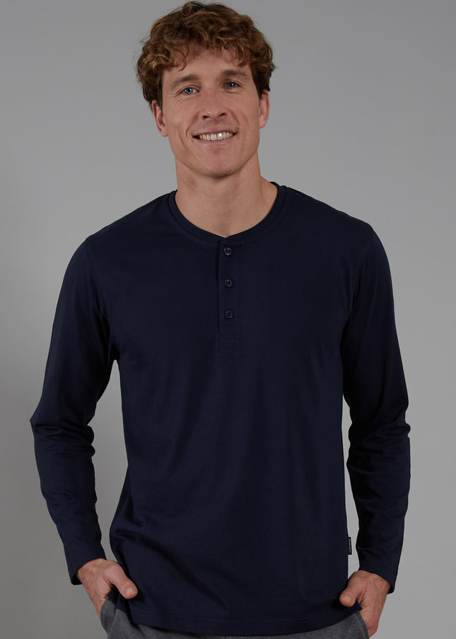 CECEBA Herren Longsleeve blau uni