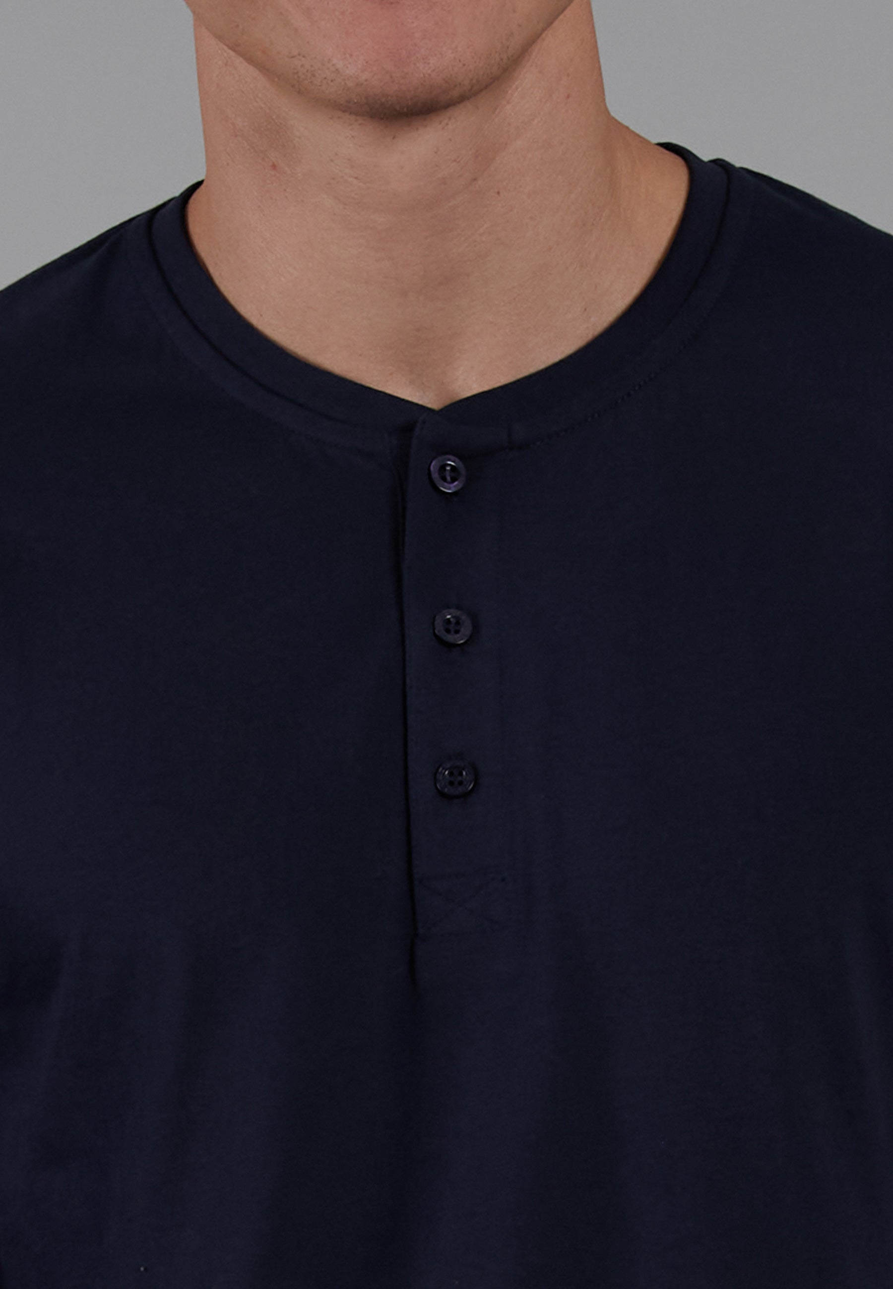 CECEBA Herren Longsleeve blau uni