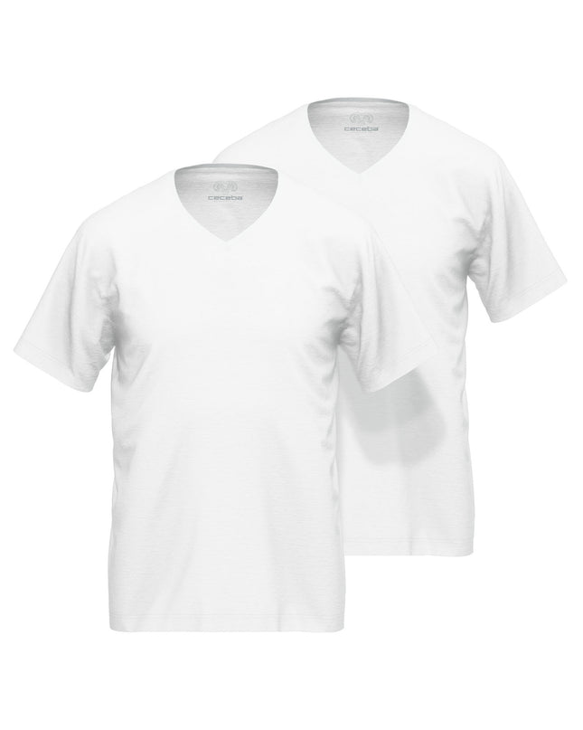 CECEBA men's shirt white plain 2-pack