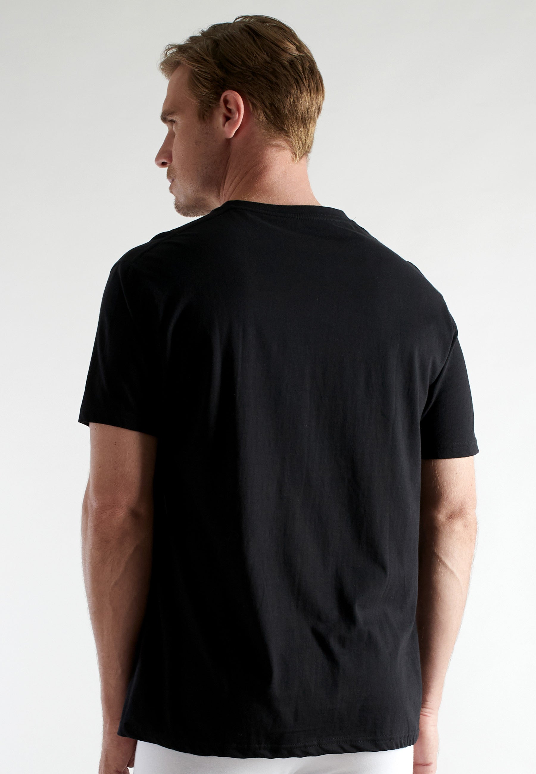 CECEBA Herren Shirt schwarz uni 2er Pack