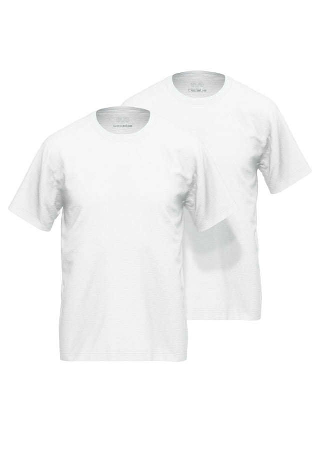 CECEBA Herren Shirt weiß uni 2er Pack