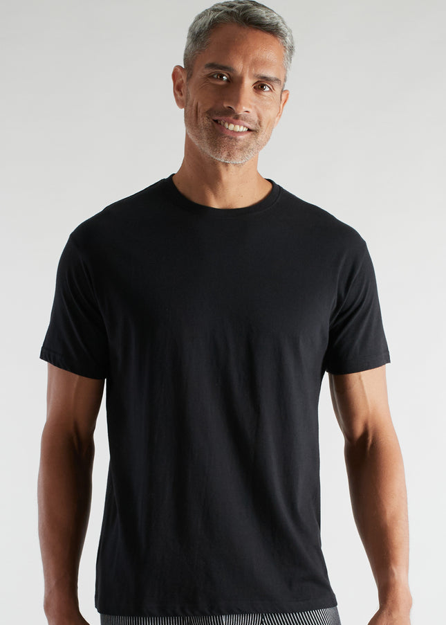 CECEBA Herren Shirt schwarz uni 2er Pack