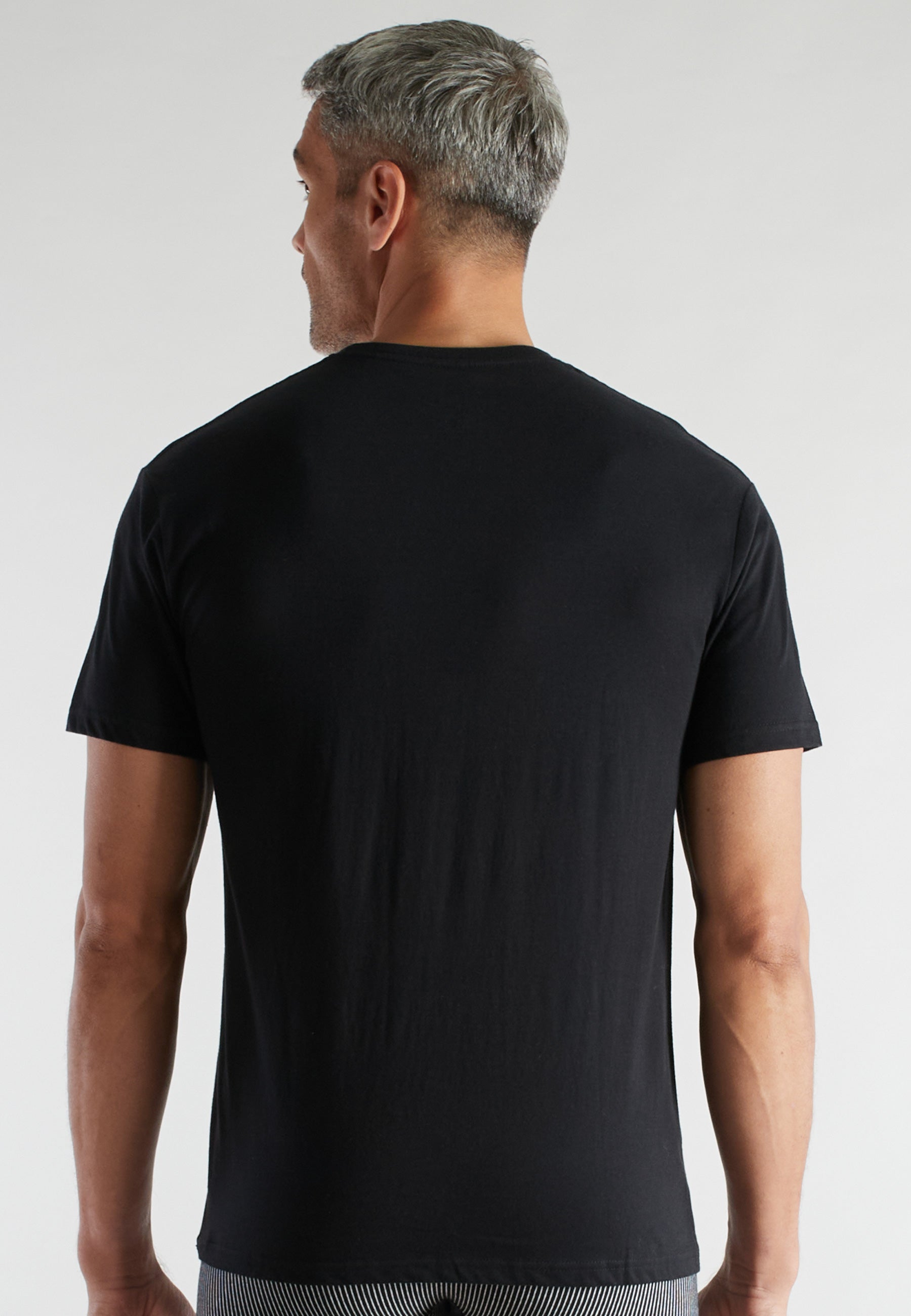 CECEBA Herren Shirt schwarz uni 2er Pack