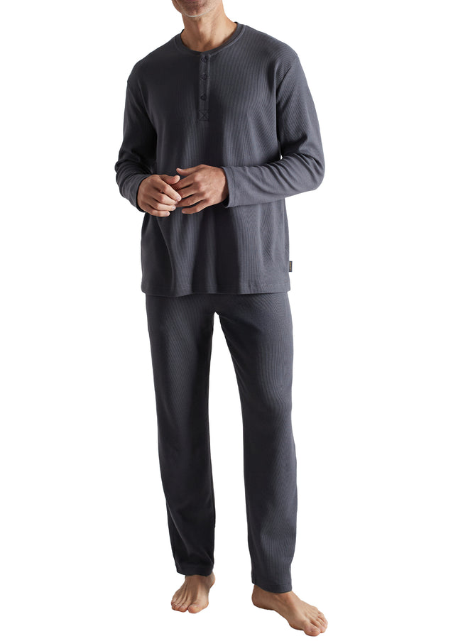 CECEBA Herren Pyjama grau uni