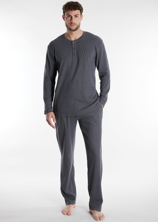 CECEBA Herren Pyjama grau uni