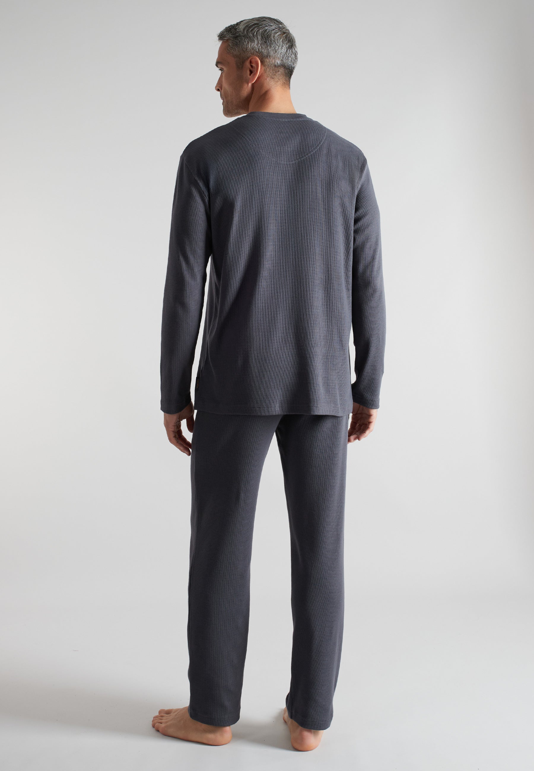 CECEBA Herren Pyjama grau uni