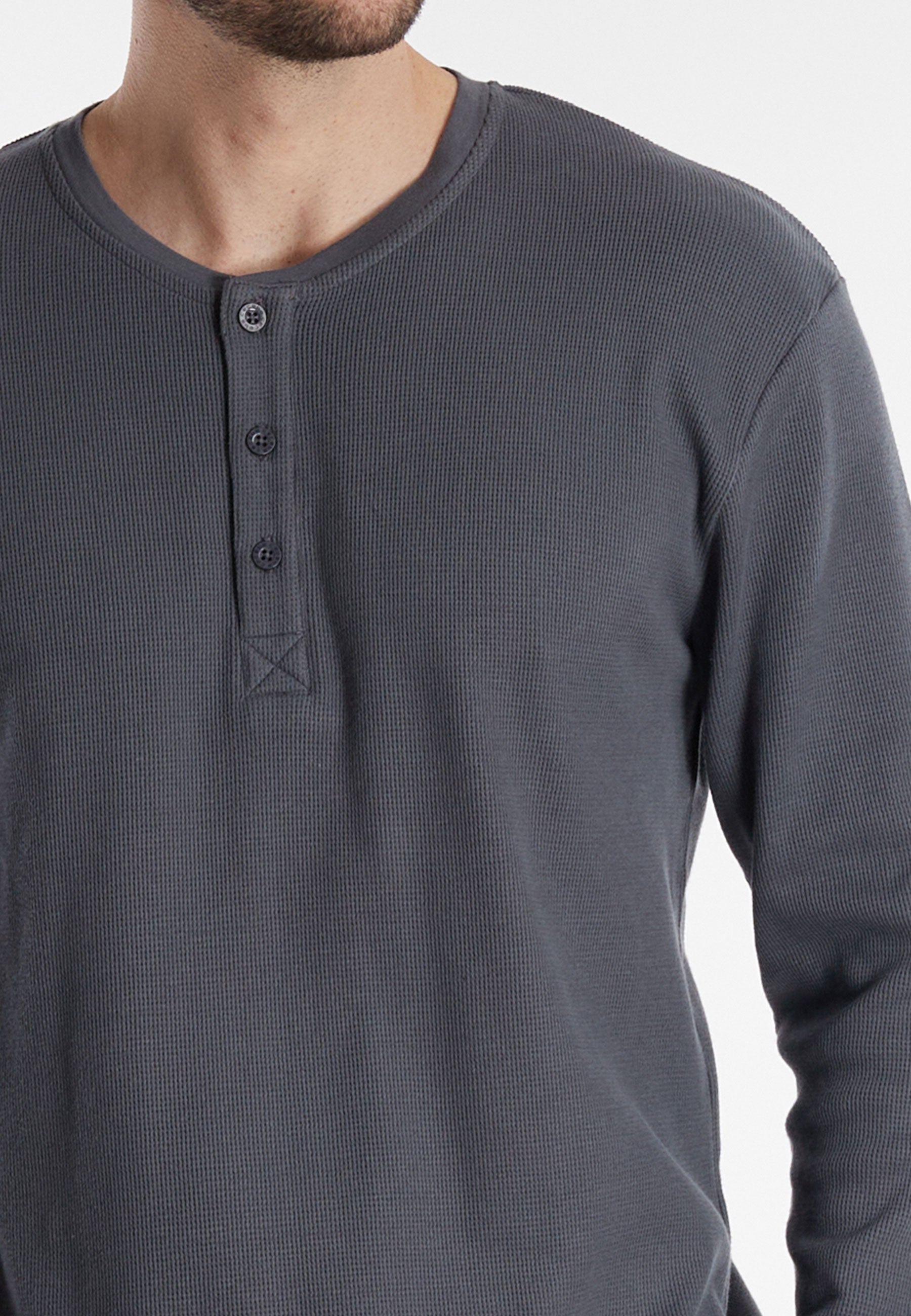 CECEBA Herren Pyjama grau uni