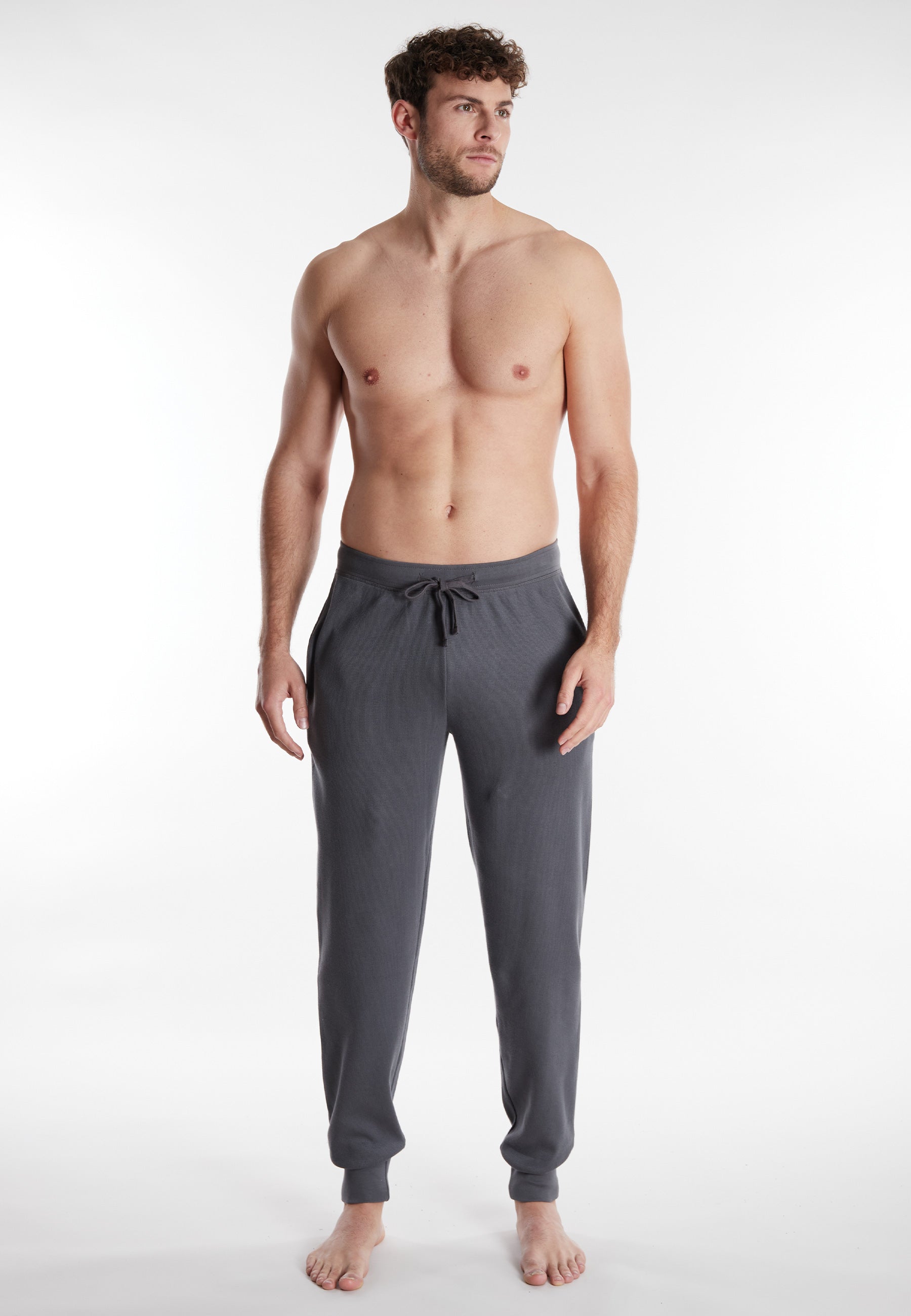 CECEBA Herren Lange-Hose grau uni