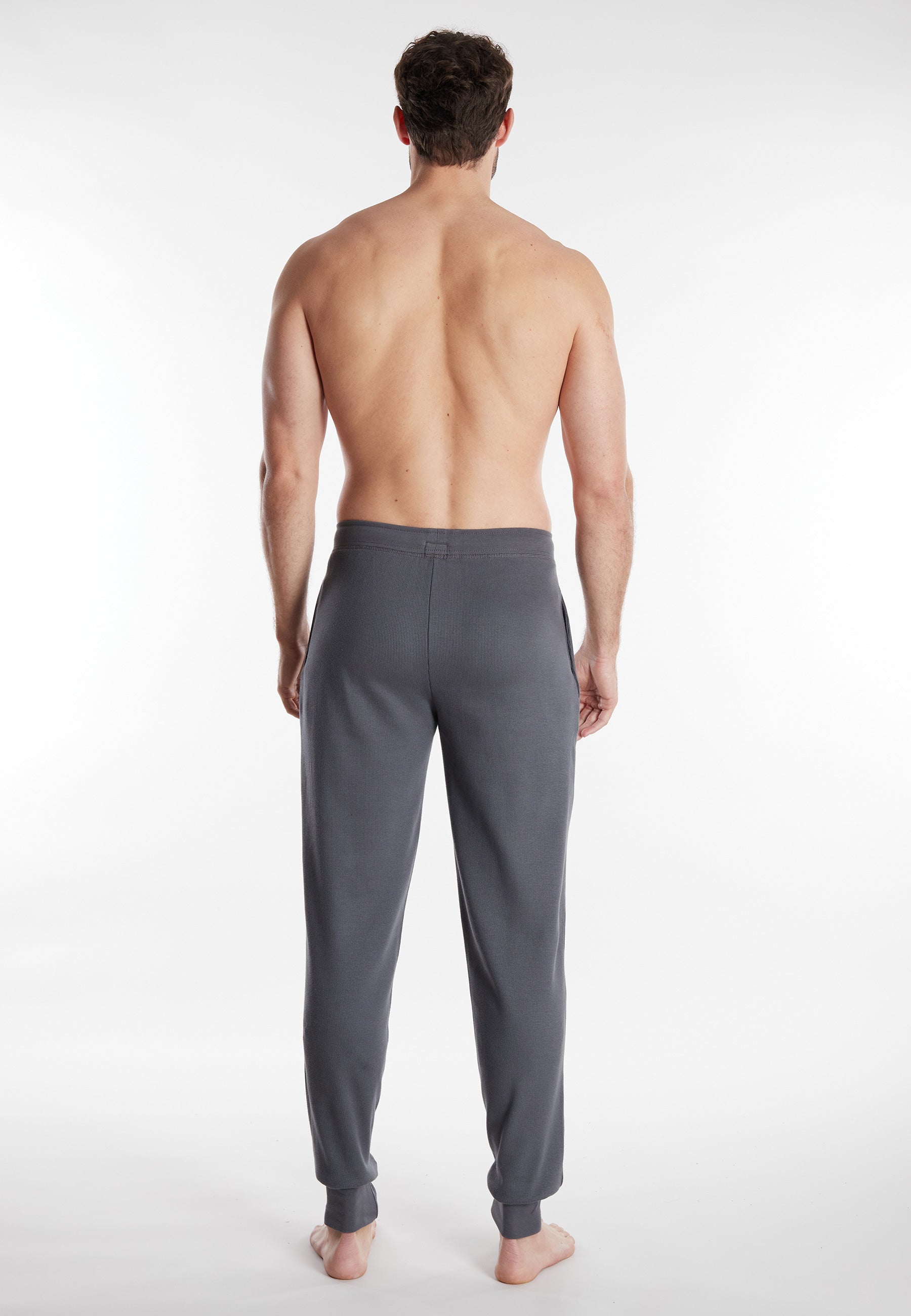 CECEBA Herren Lange-Hose grau uni