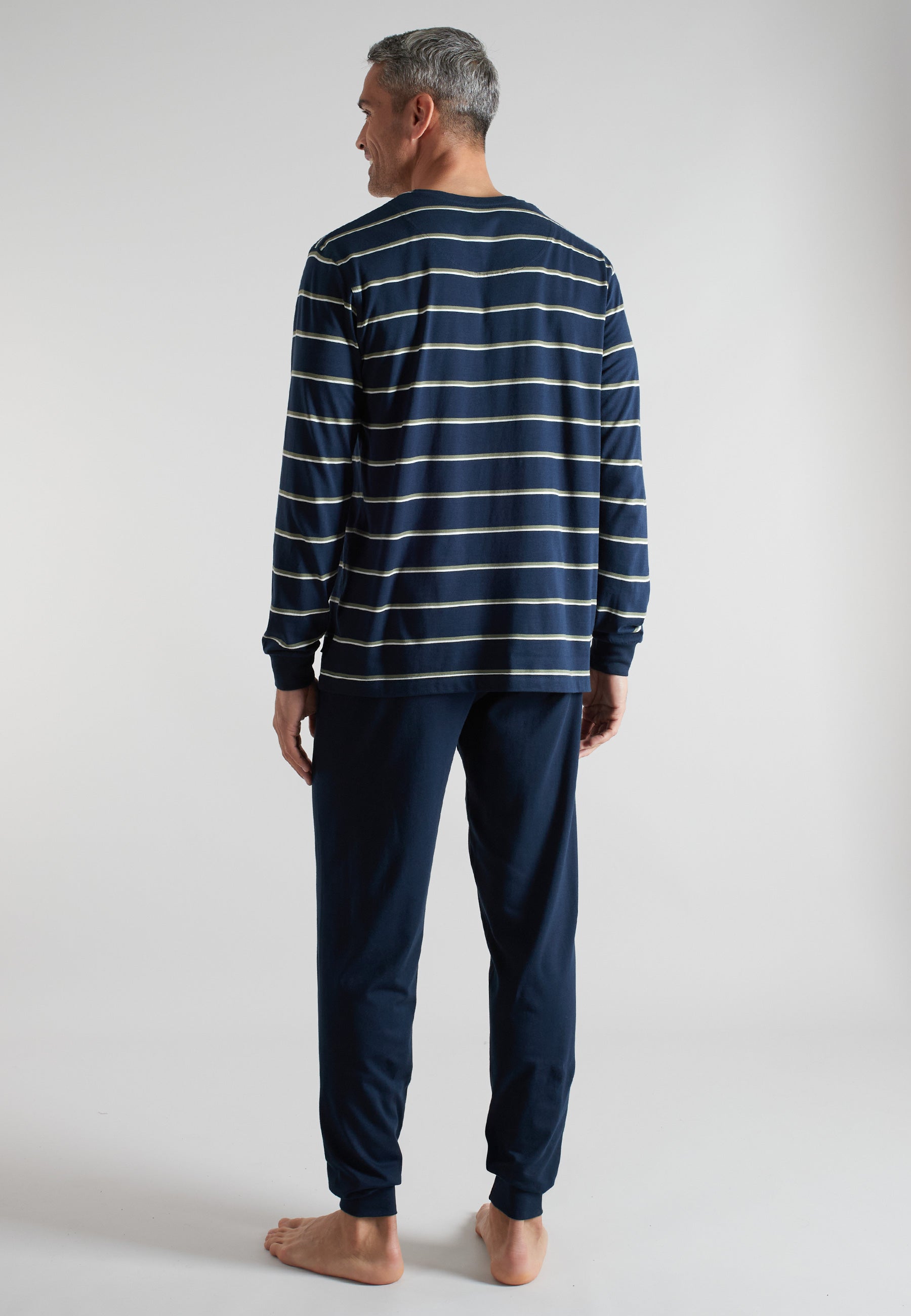 CECEBA Herren Pyjama blau quergestreift