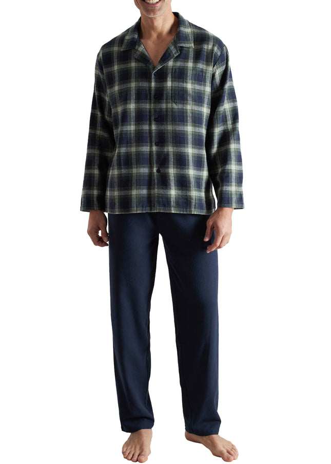 CECEBA Herren Pyjama grün kariert