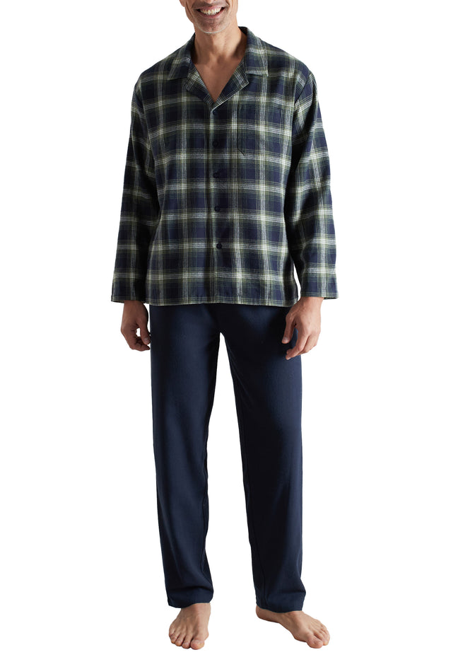 CECEBA Herren Pyjama grün kariert