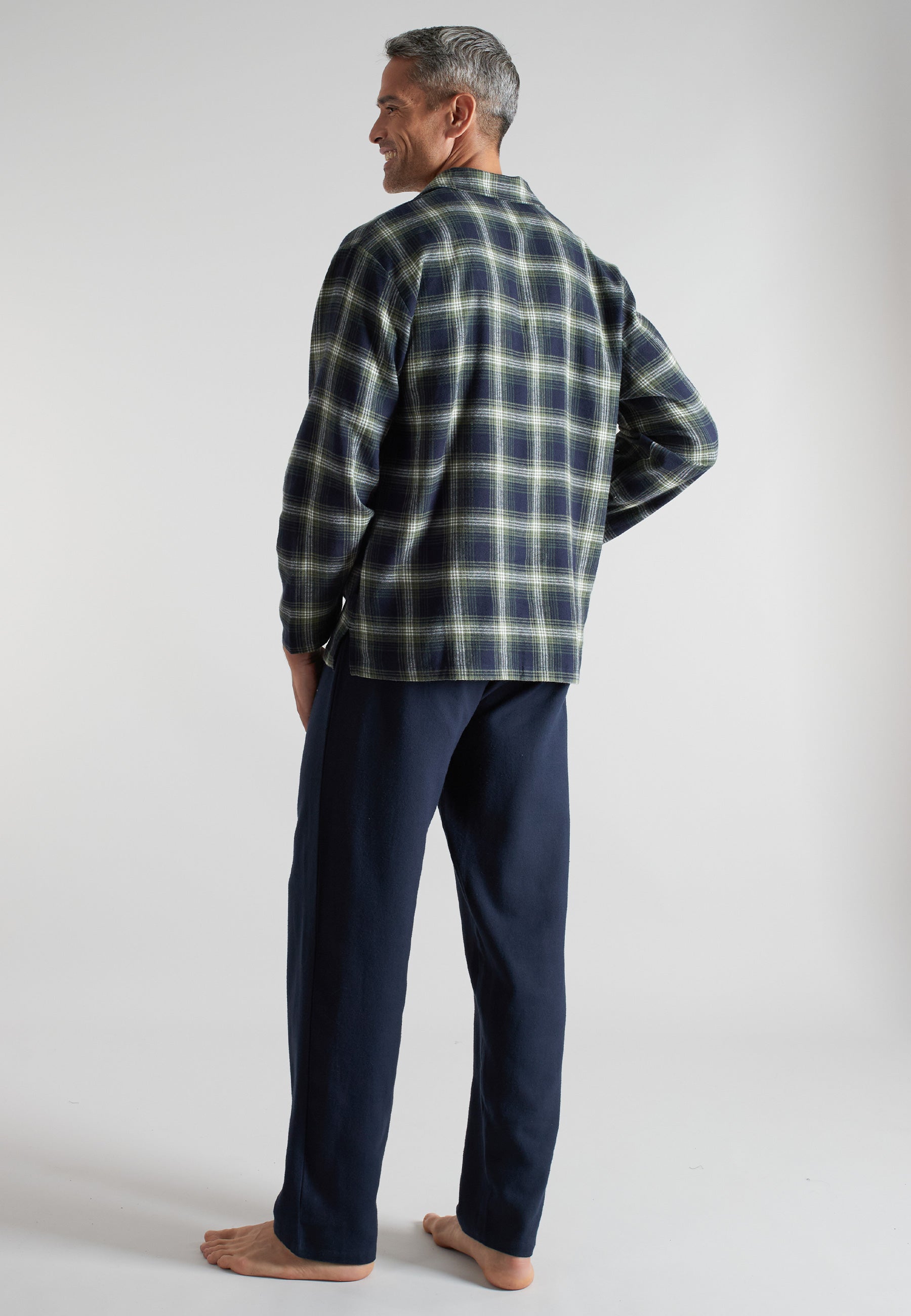 CECEBA Herren Pyjama grün kariert