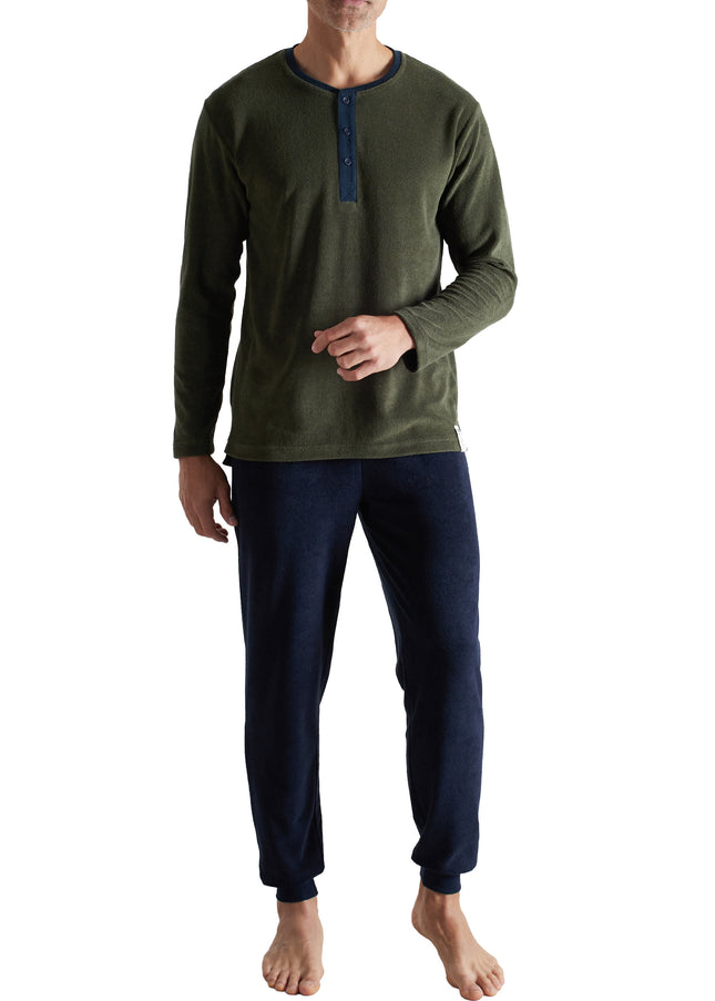 CECEBA men's pajamas green plain