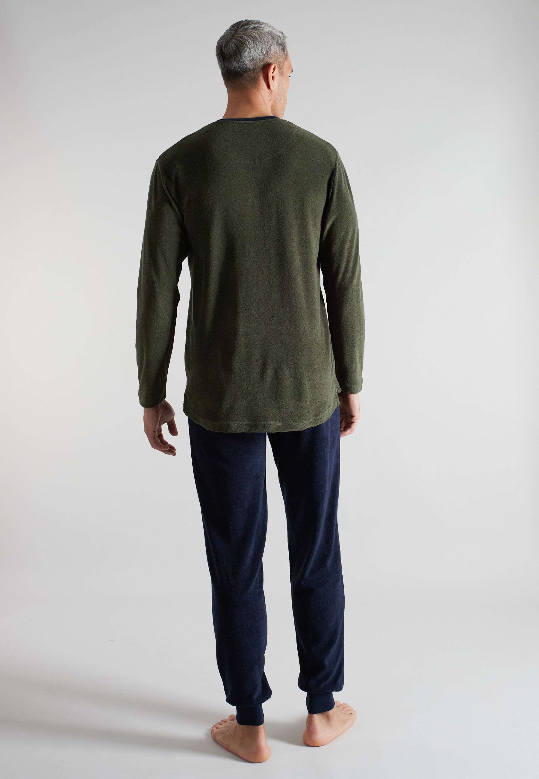 CECEBA Herren Pyjama grün uni