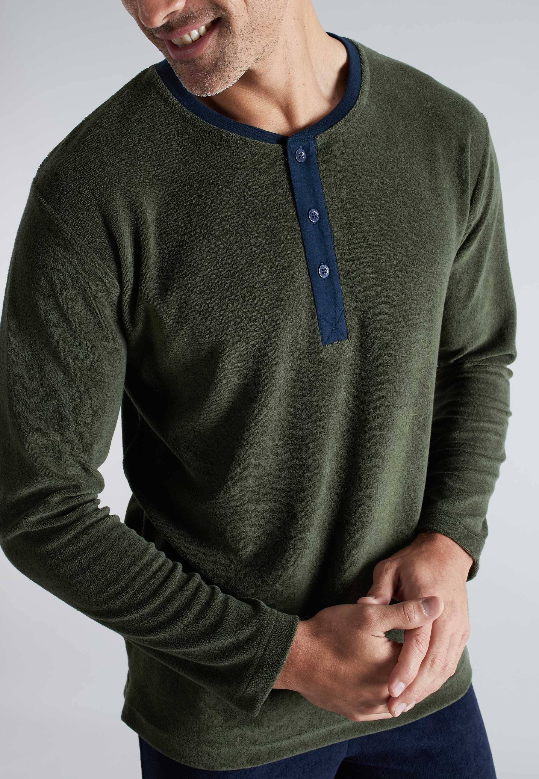 CECEBA Herren Pyjama grün uni