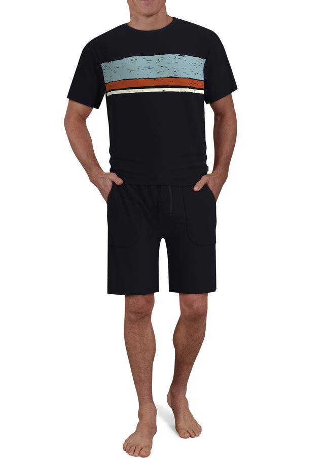 CECEBA Herren Shorty blau bedruckt