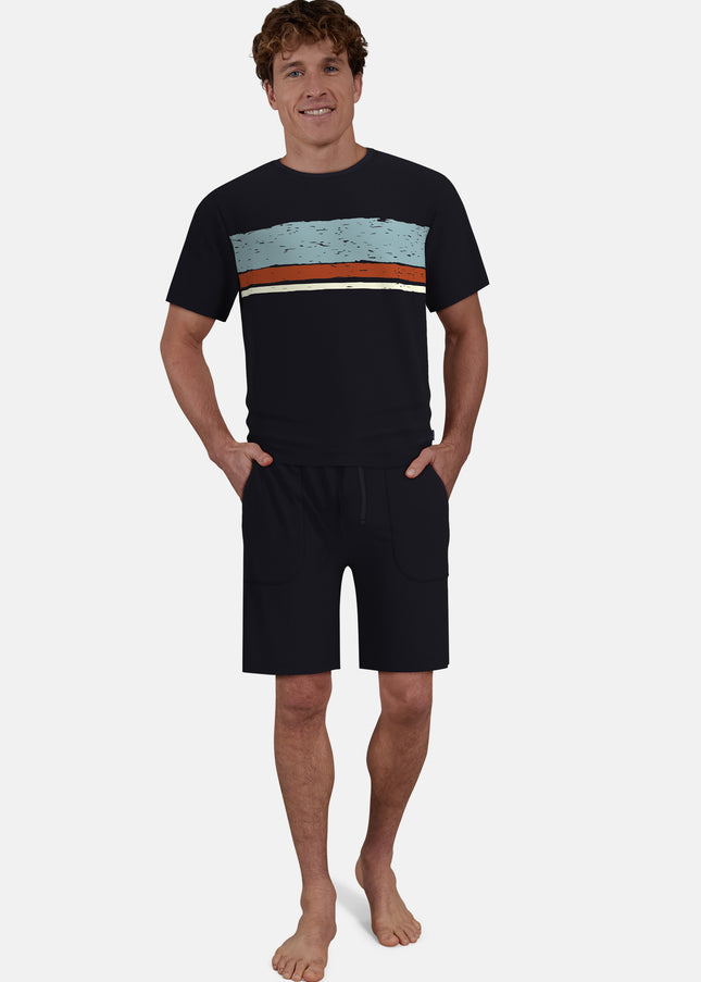 CECEBA Herren Shorty blau bedruckt