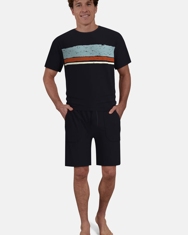 CECEBA Herren Shorty blau bedruckt