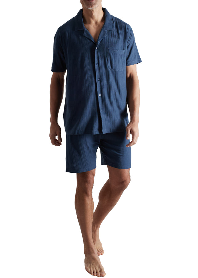 CECEBA Herren Shorty blau uni