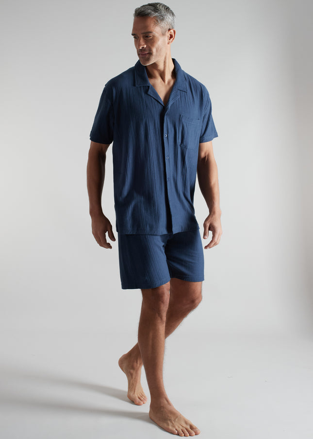 CECEBA Herren Shorty blau uni