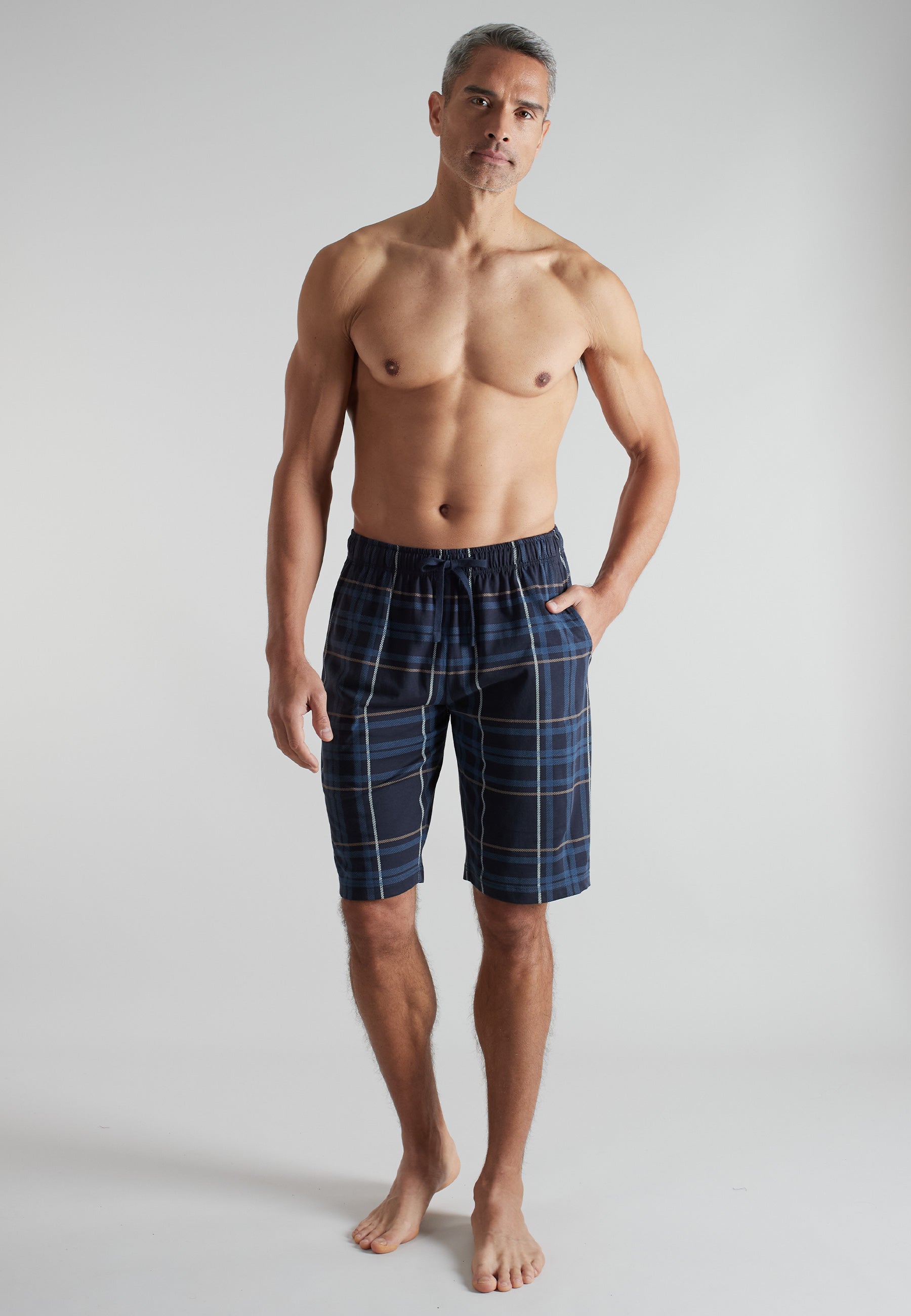 CECEBA Herren Bermuda blau kariert