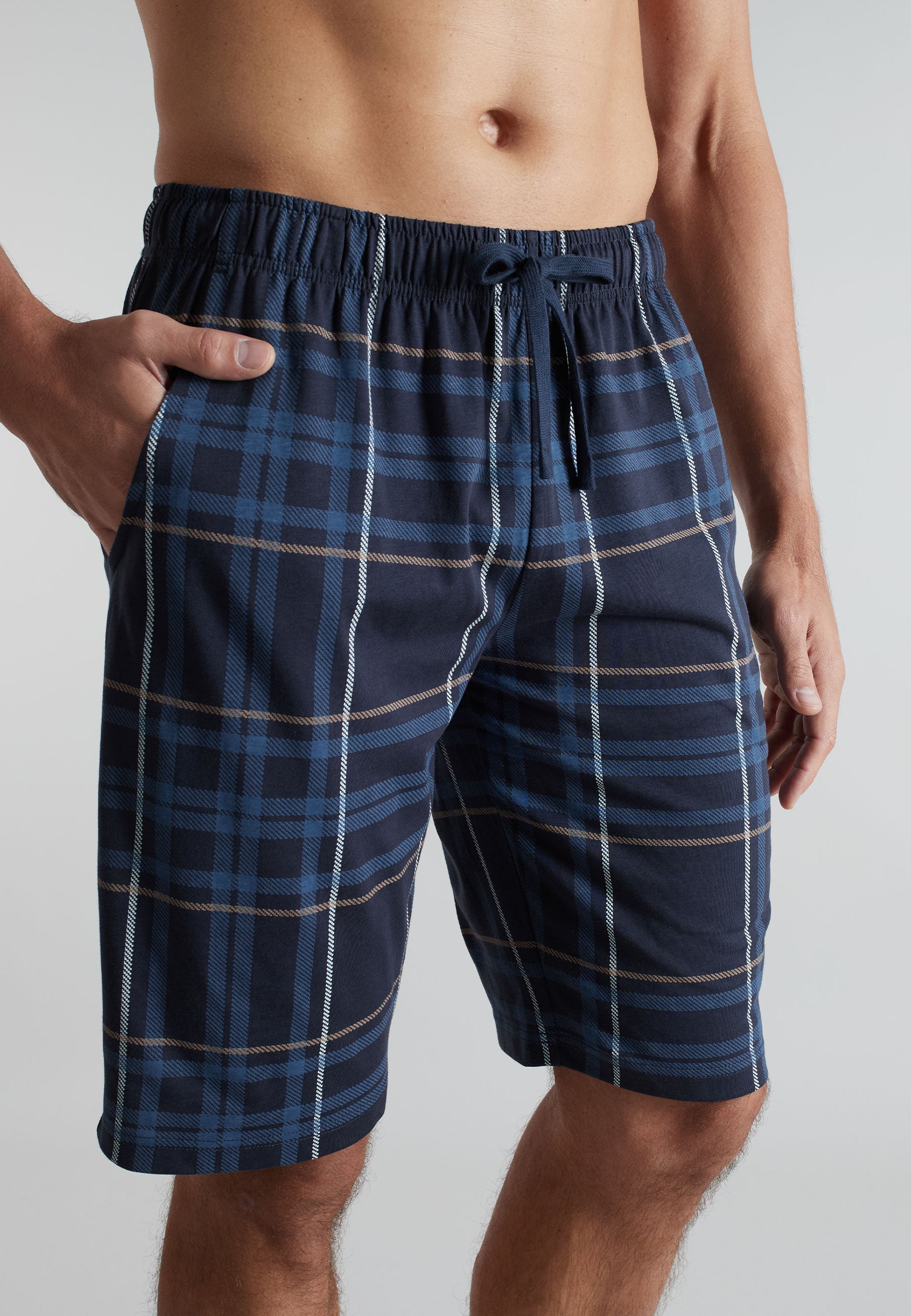 CECEBA Herren Bermuda blau kariert